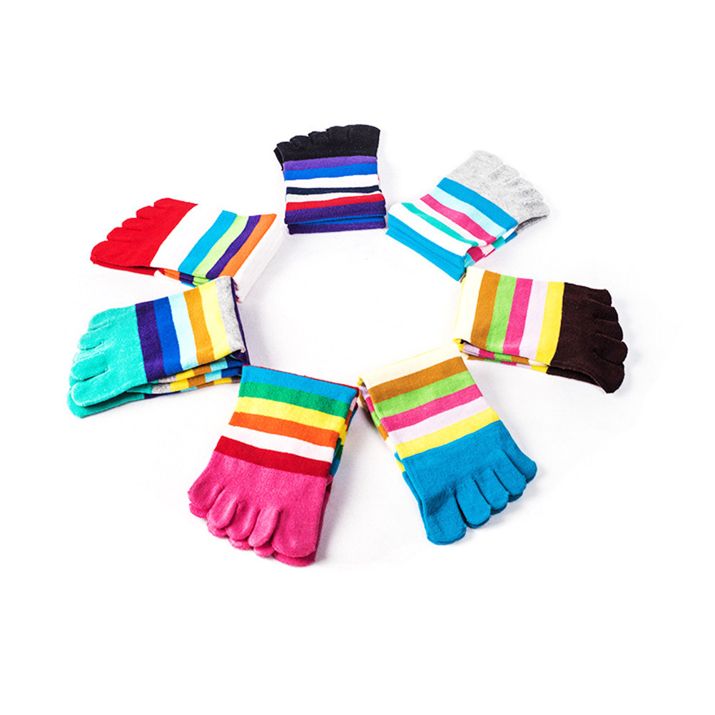 Anti Blister Sock - Colorful Striped Women Cotton Socks Five